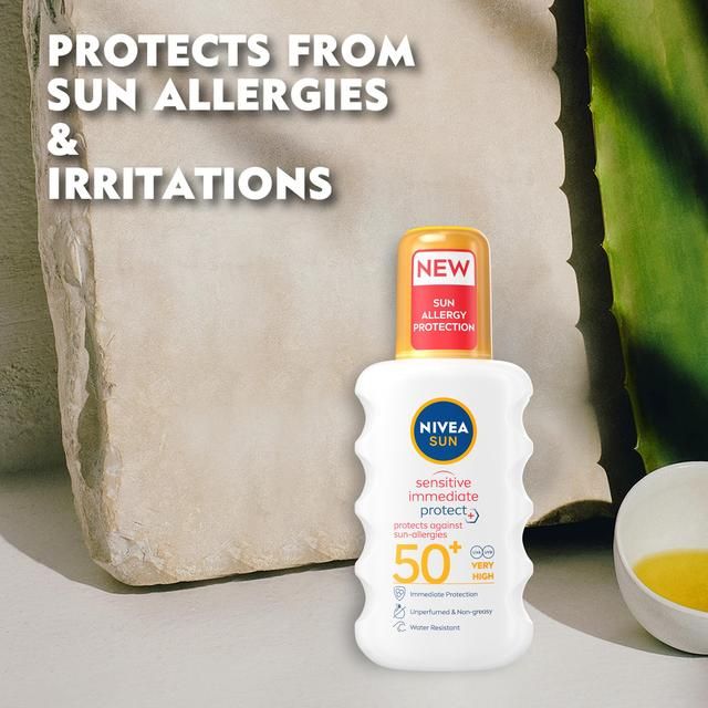 NIVEA SUN Sensitive SPF 50+ Allergy Protect Sun Lotion Spray   200ml