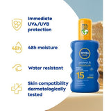 NIVEA SUN Suncream Spray Protect &amp;amp; Moisture SPF15 200ml