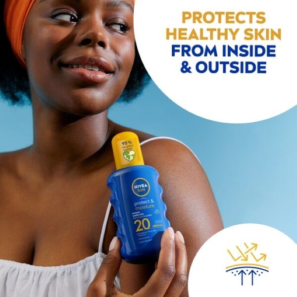 NIVEA SUN Suncream Spray Protect &amp;amp; Moisture SPF20 200ml