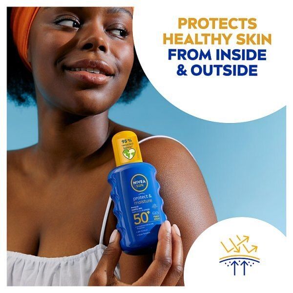 NIVEA SUN Suncream Spray Protect &amp;amp; Moisture SPF50+ 200ml