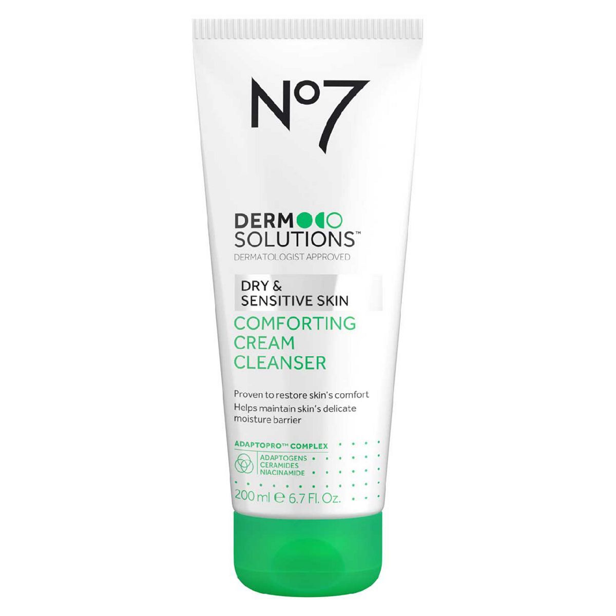 No7 Derm Solutions&amp;trade; Comforting Cream Cleanser Suitable for Normal to Dry &amp;amp; Sensitive Skin 200ml