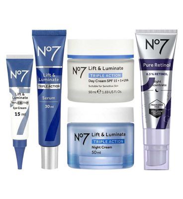 No7 Lift &amp;amp; Luminate TRIPLE ACTION Complete Retinol Regime