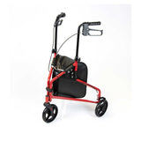 NRS Healthcare 3 Wheel Steel Rollator Red