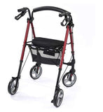 NRS Healthcare Lightweight Four Wheeled Rollator with Seat - Red