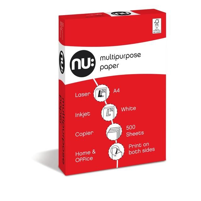 Nu Multipurpose A4 Printer Paper 70GSM 500 Sheets PEFC Certified   500 per pack