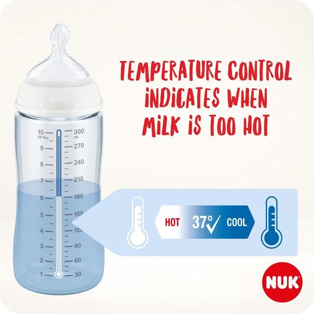 NUK First Choice+ 300ml Temperature Control Bottle with Silicone Teat 4   4 per pack