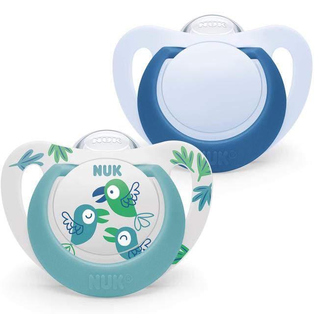 NUK Star Soother 6-18m Blue &amp;amp; Green 2 Pack   2 per pack