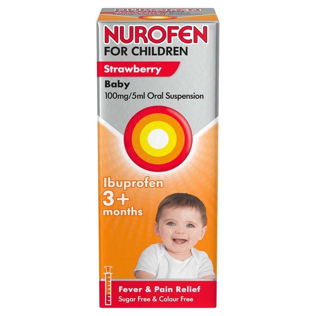 Nurofen Baby 3+ mths Fever &amp;amp; Pain Relief Strawberry   100ml