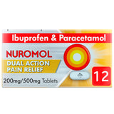 Nuromol Dual Action Pain Relief Ibuprofen &amp;amp; Paracetamol Tablets x12 200mg - 500mg