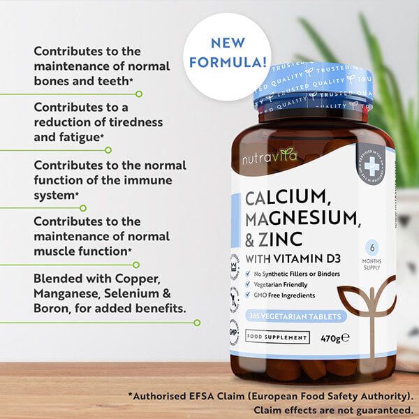 Nutravita Calcium Magnesium Zinc &amp;amp; Vit D3 - 365 Veggie Tabs