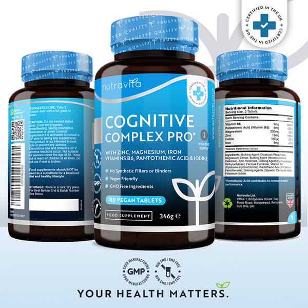 Nutravita Cognitive Complex Pro - 180 Vegan Tablets