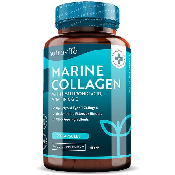 Nutravita Marine Collagen with Hyaluronic Acid,VitC&amp;amp;E-90Caps