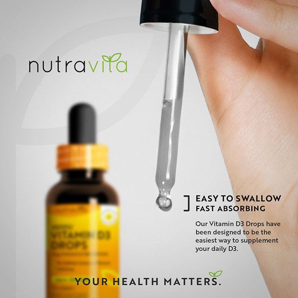 Nutravita Vitamin D3 Drops 25&amp;micro;g 1000iu per drop - 2000 Drops