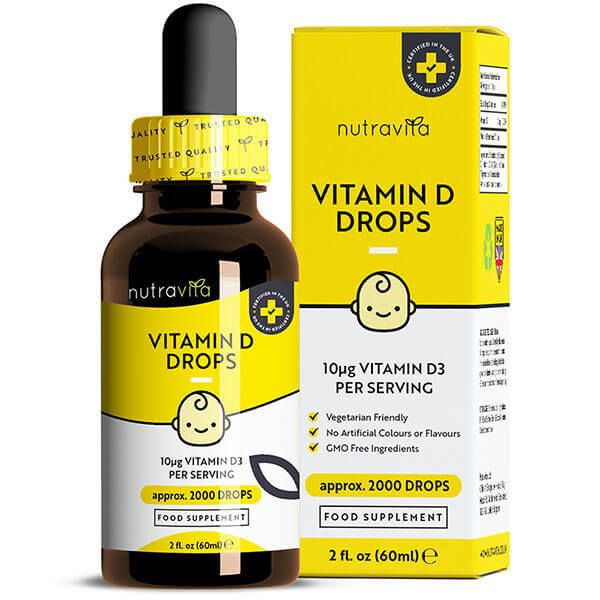 Nutravita Vitamin D3 Drops for Kids 60ml 400IU/10&amp;micro;g per Drop