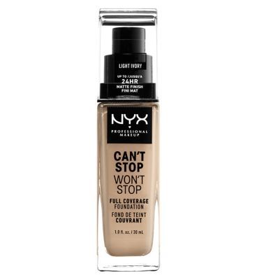 NYX Professional Makeup, Can't Stop Won't Stop Full Coverage Foundation Light Ivory