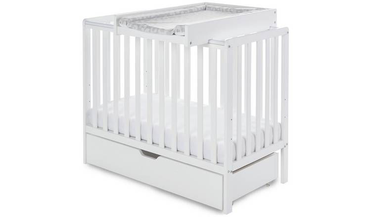 Obaby Bantam Space Saver Cot Drawer Changer &amp;amp; Mattress &amp;ndash; Wht