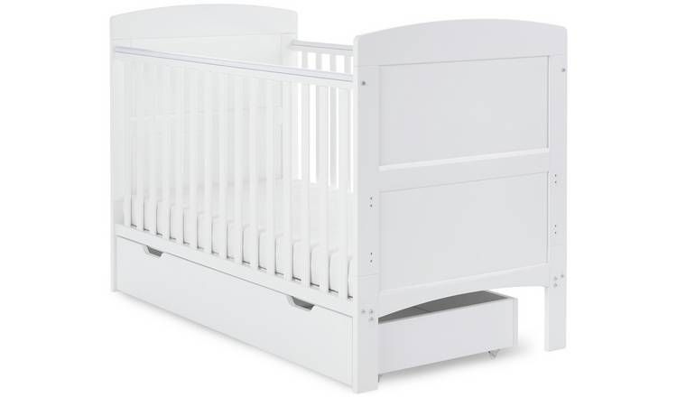 Obaby Grace Baby Cot Bed &amp;amp; Drawer - White