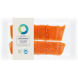 Ocado 2 Organic Salmon Fillets Skin On &amp;amp; Boneless   240g
