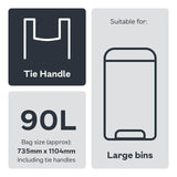 Ocado Large Black  Tie Handle Refuse Sacks   15 per pack