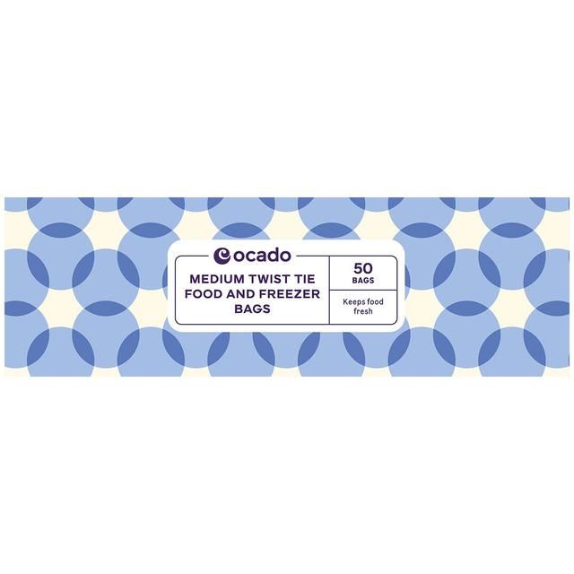 Ocado Medium Twist Tie Food &amp;amp; Freezer Bags    50 per pack