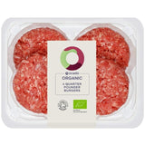 Ocado Organic 4 Quarter Pounder Burgers   454g