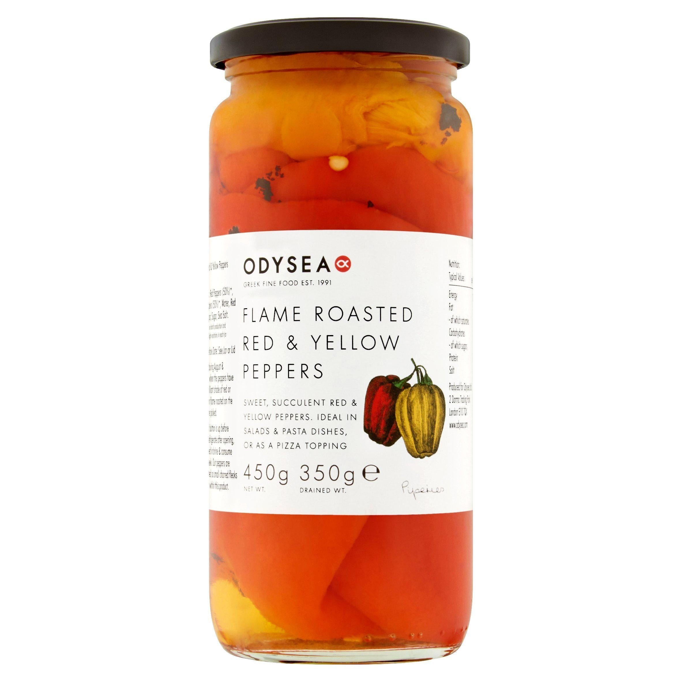 Odysea Roasted Red &amp;amp; Yellow Peppers 450g (350g*)