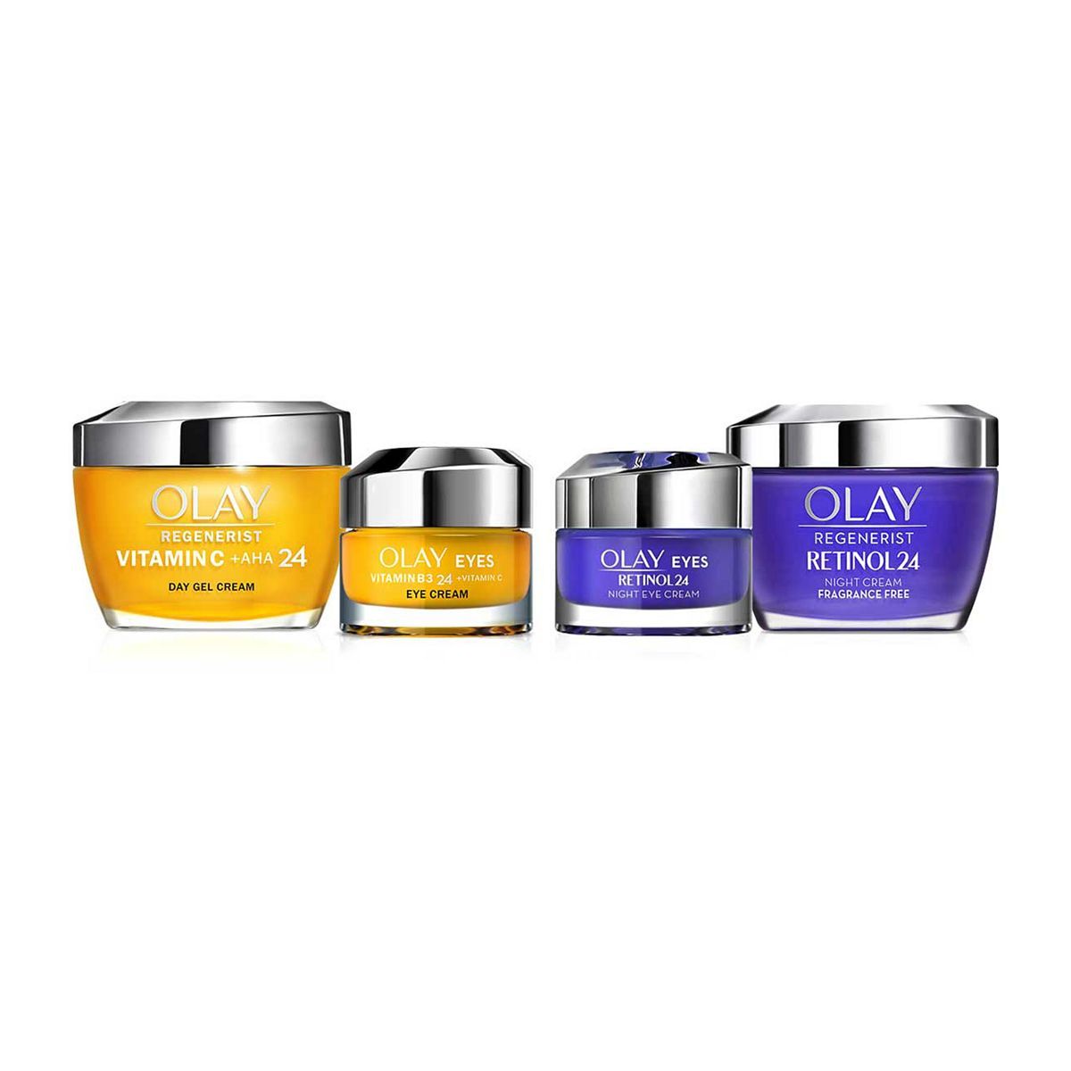 Olay Golden Hour Glow with Vitamin C + AHA24 Day Moisturiser + Vitamin B3 Eye Cream &amp;amp; Retinol24 Night Moisturiser &amp;amp; Eye Cream