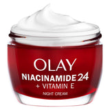 Olay Niacinamide 24 + Vitamin E Night Moisturiser With 99% Pure Niacinamide &amp;amp; Shea Butter, Fragrance Free, 50ml