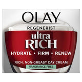 Olay Regenerist Ultra Rich Moisturiser Face Cream Fragrance Free   50ml