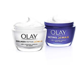 Olay Sleigh To The MAX with Collagen Peptide24 MAX Day Moisturiser &amp;amp; Retinol24 MAX Night Moisturiser Bundle