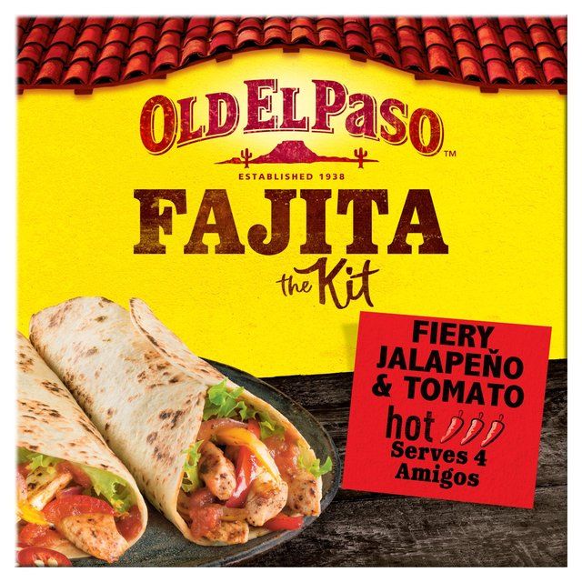 Old El Paso Mexican Fiery Jalepano &amp;amp; Tomato Fajita Kit   500g