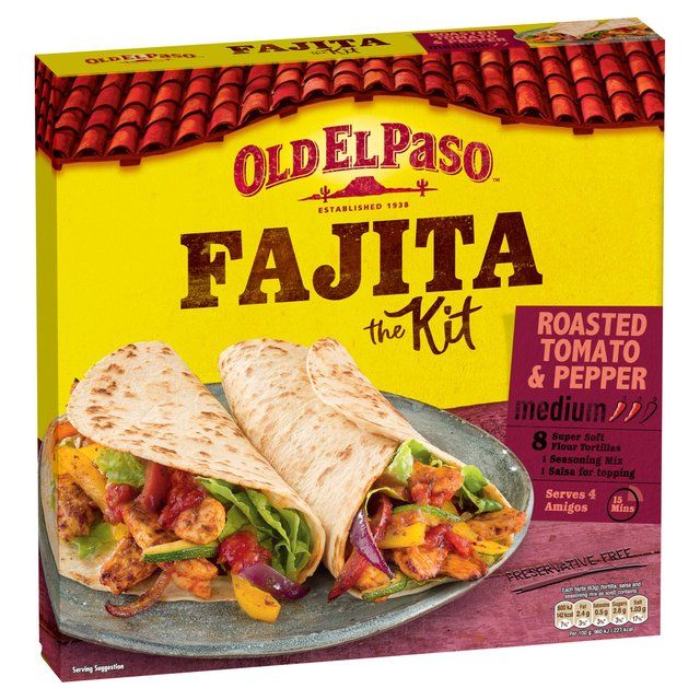 Old El Paso Mexican Roasted Tomato &amp;amp; Pepper Fajita Kit   500g