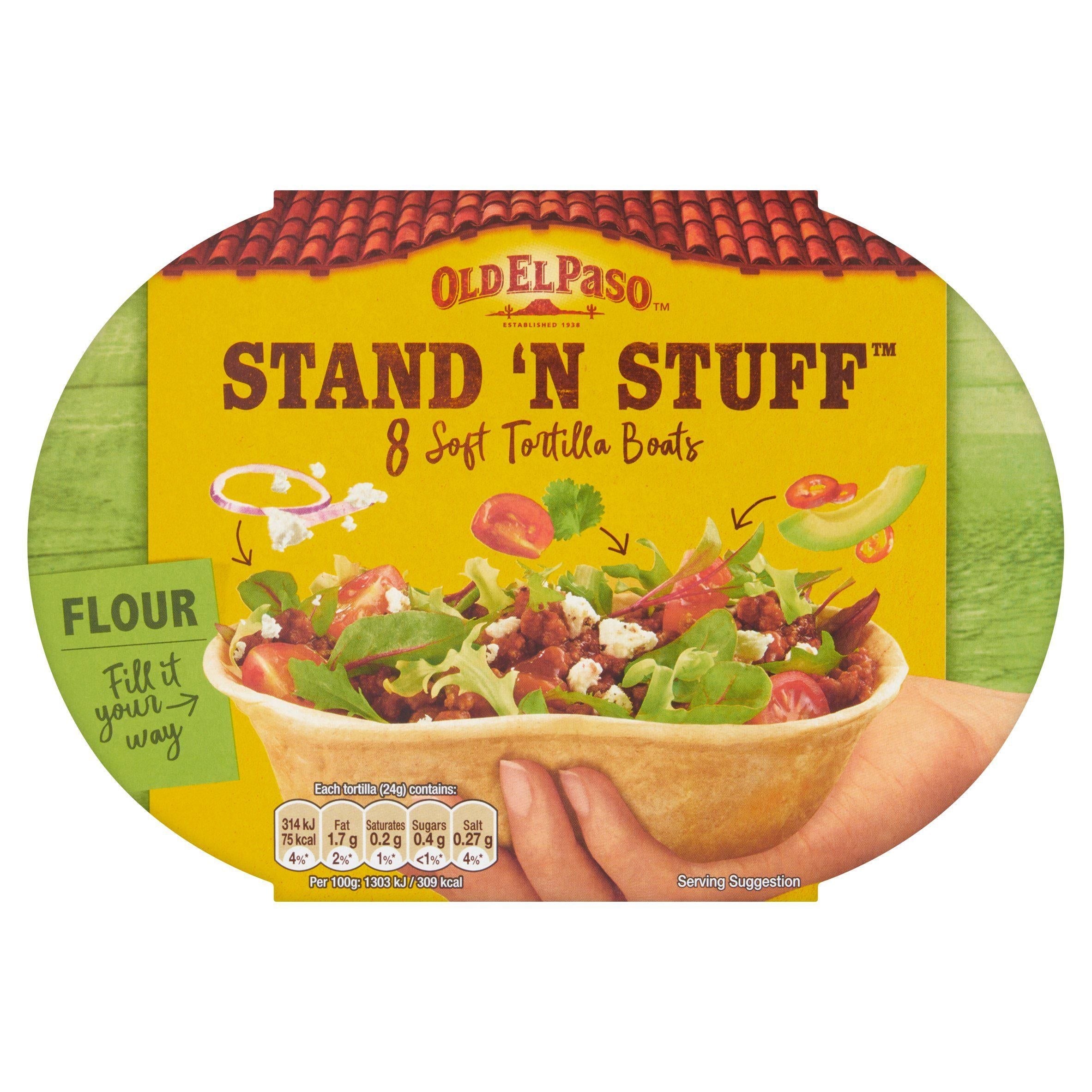 Old El Paso Stand &amp;lsquo;N Stuff Tortilla Wrap Boats x8 193g