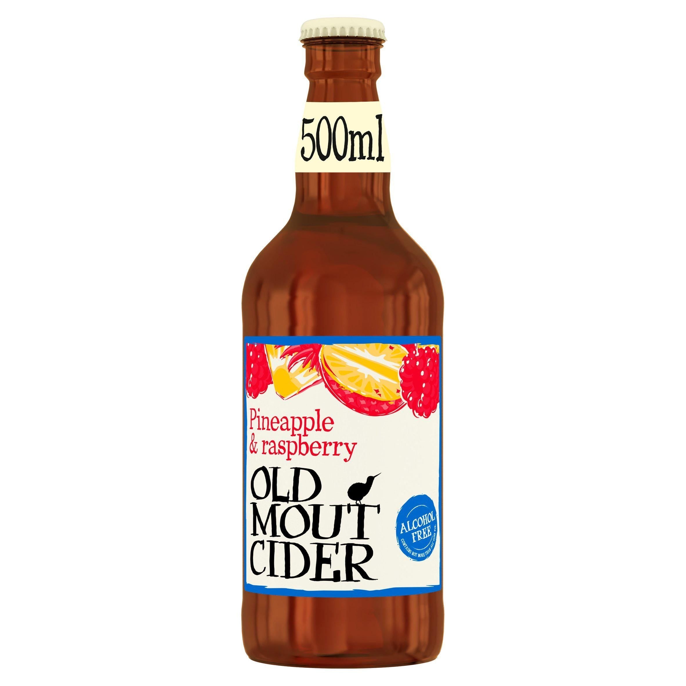 Old Mout Cider Pineapple &amp;amp; Raspberry Alcohol Free Bottles 500ml
