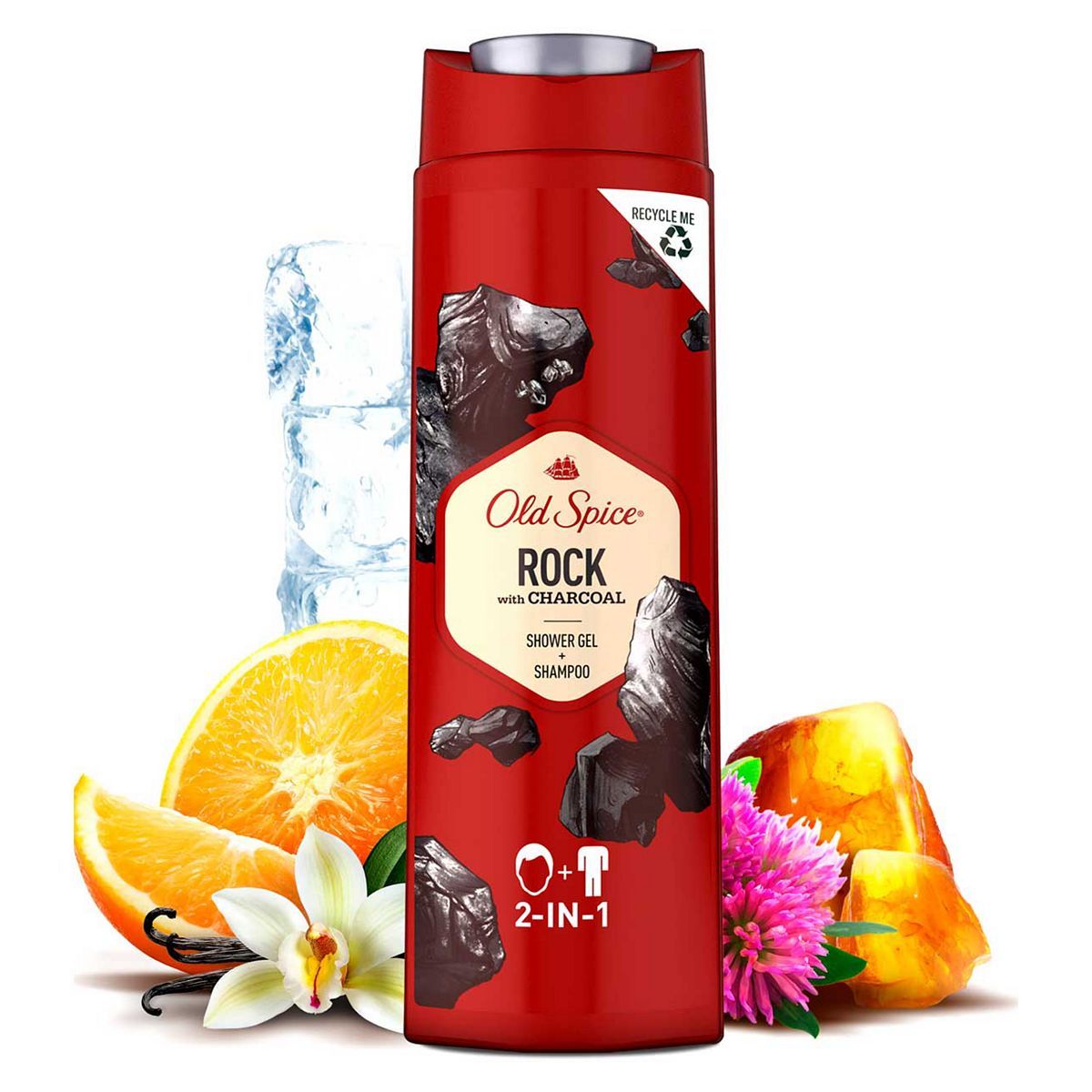 Old Spice Rock + Charcoal Shampoo &amp;amp; Shower Gel 400ml