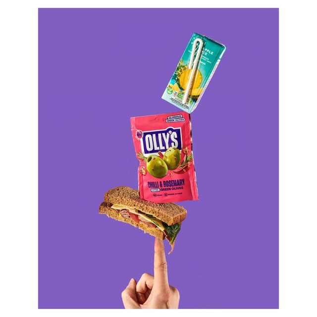 Olly's Olives Chilli &amp;amp; Rosemary Green Halkidiki Olives - The Bandit   50g