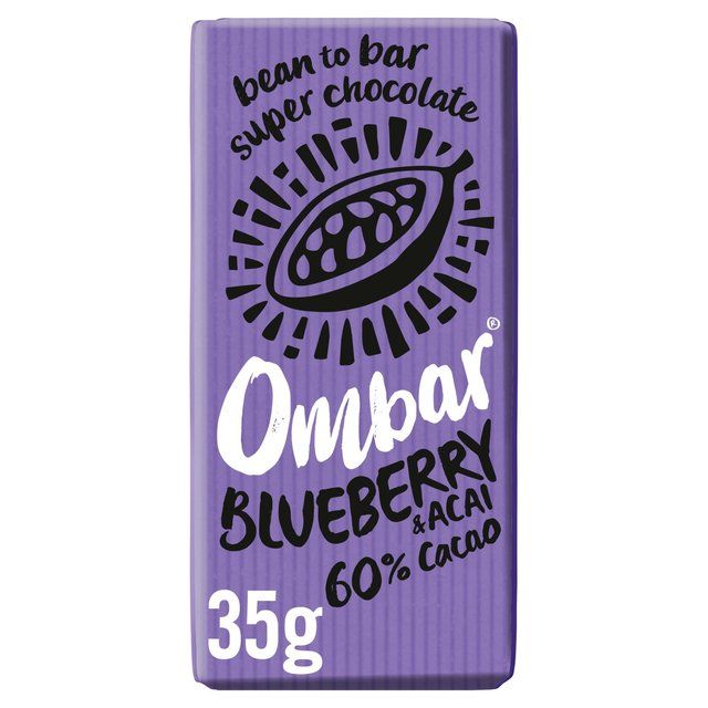Ombar Blueberry &amp;amp; Acai Organic Vegan Fair Trade Chocolate    35g