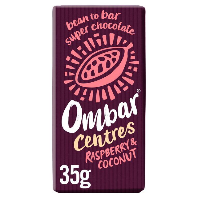 Ombar Centres Raspberry &amp;amp; Coconut Organic Vegan Fair Trade Chocolate   35g