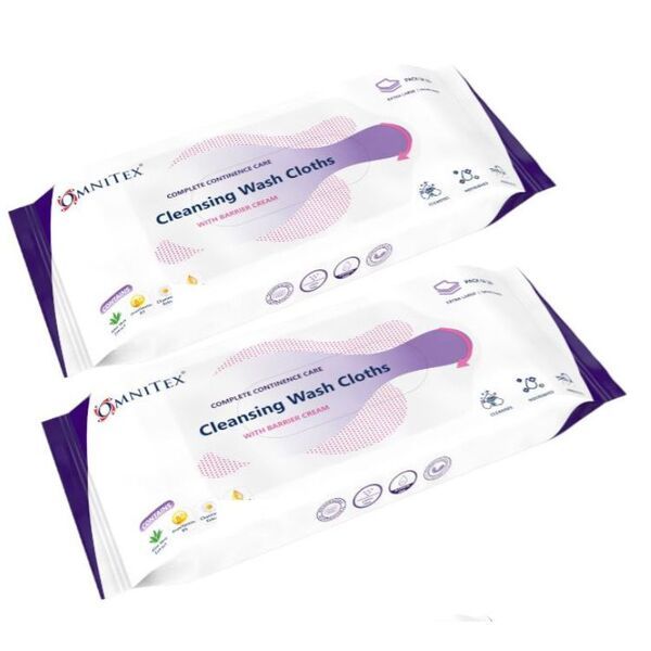 Omnitex Incontinence Cleansing Wipes with Barrier Cream 2x26