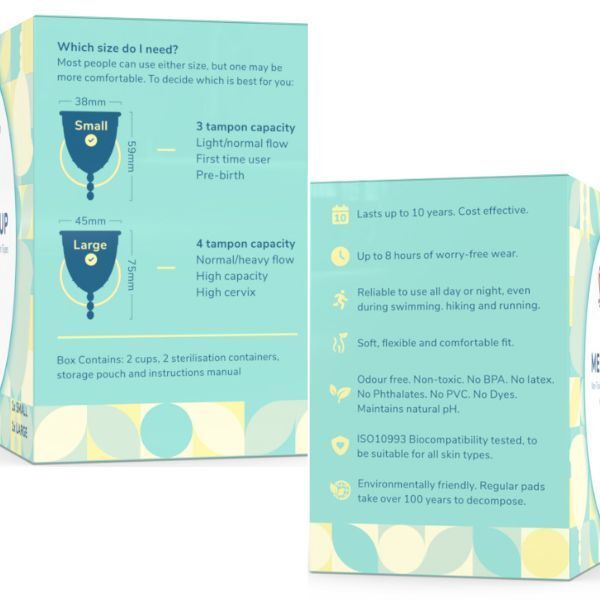 Omnitex Menstrual / Period Cups - 2pk (1  Small &amp;amp; 1 Large)