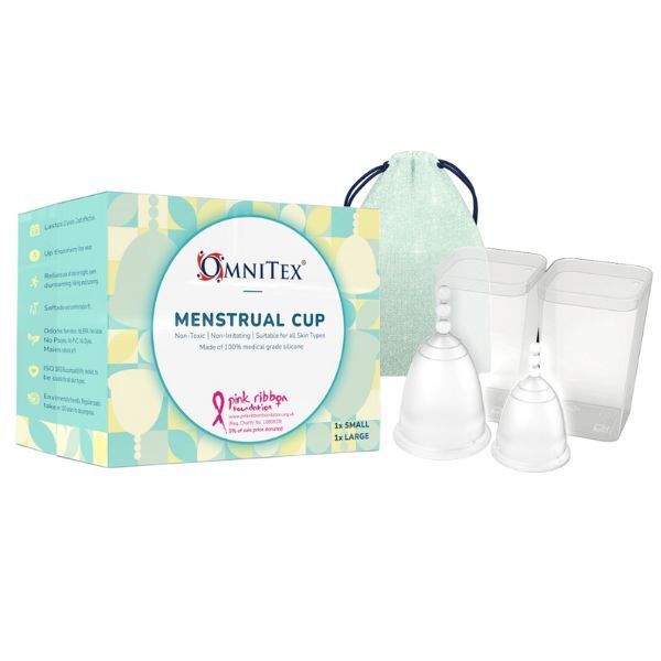 Omnitex Menstrual / Period Cups - 2pk (1  Small &amp;amp; 1 Large)