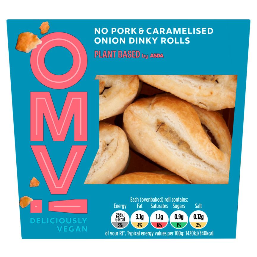 OMV! Deliciously Vegan No Pork &amp;amp; Caramelised Onion Dinky Rolls
