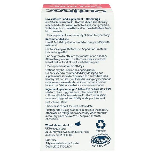 Optibac Probiotics Baby Drops 30 Servings   10ml