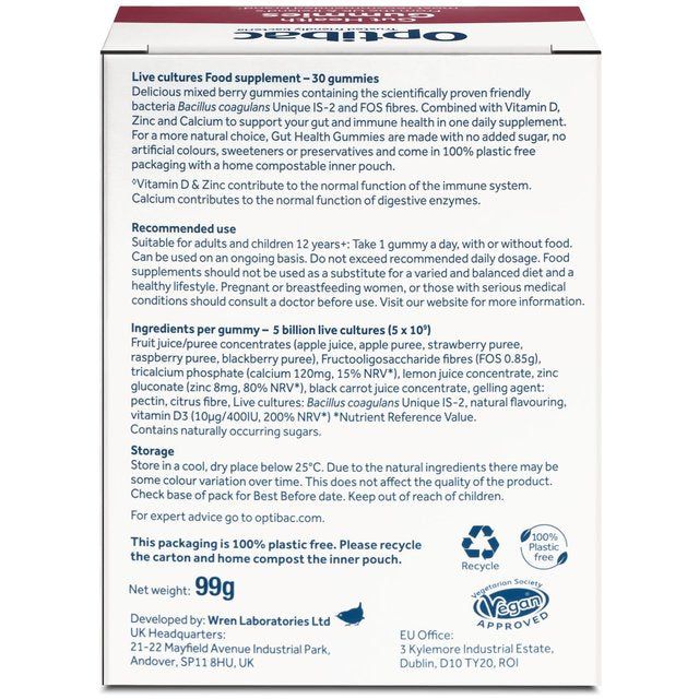 Optibac Probiotics Gut Health Gummies    30 per pack