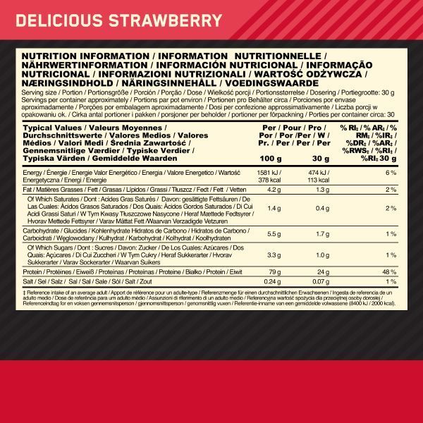 Optimum Nutrition Delicious Strawberry&amp;nbsp;Whey Protein Powder