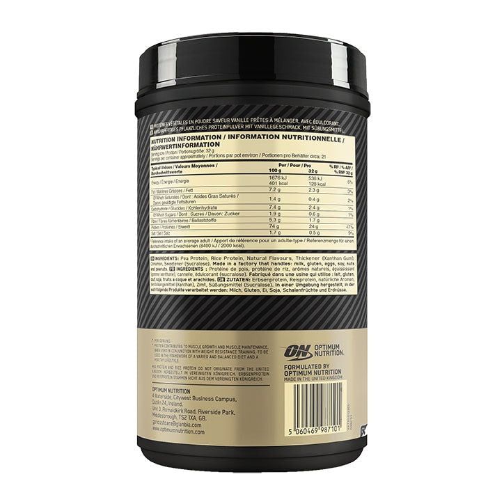 Optimum Nutrition Gold Standard 100% Plant French Vanilla Cr&amp;egrave;me 684g Vanilla