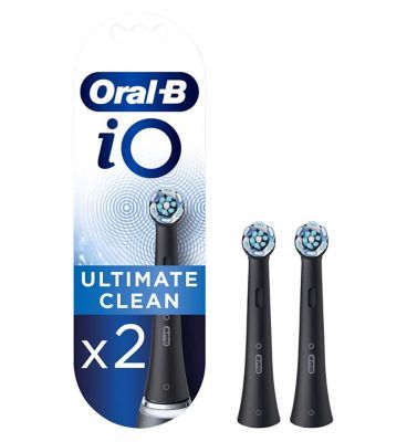 Oral-B iO&amp;trade; Ultimate Clean Black Replacement Electric Toothbrush Heads 2 Pack