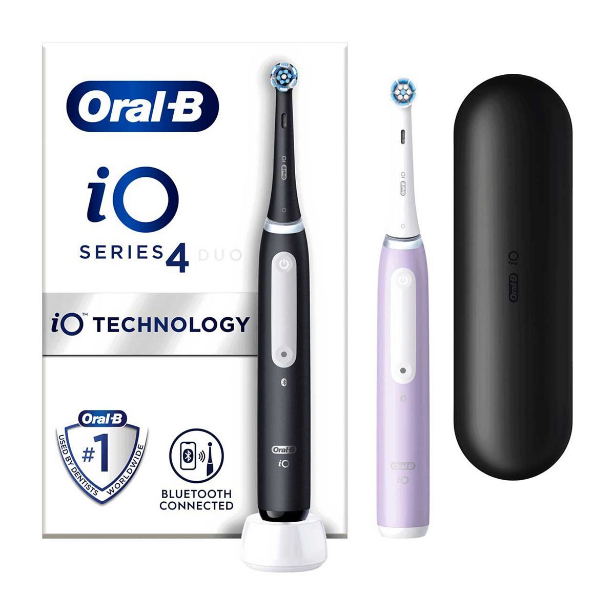 Oral-B iO4 Electric Toothbrushes Black &amp;amp; Lavender - Duo Pack