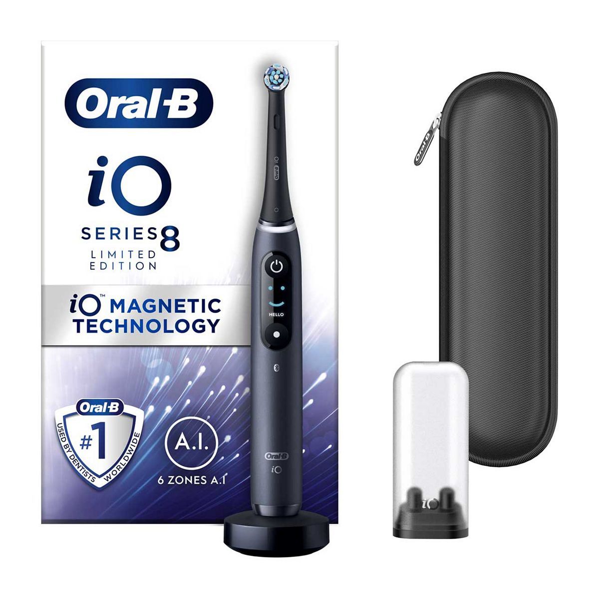 Oral-B iO8&amp;trade; Electric Toothbrush Black Onyx with Limited Edition Travel Case