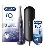 Oral-B iO9&amp;trade; Electric Toothbrush - Black Onyx + iO&amp;trade; Ultimate Clean Black Replacement Electric Toothbrush Heads 4 Pack Bundle